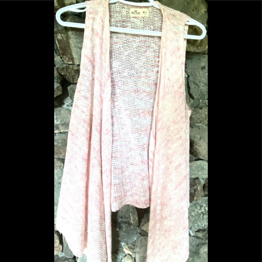 Hollister pink high low knitted vest